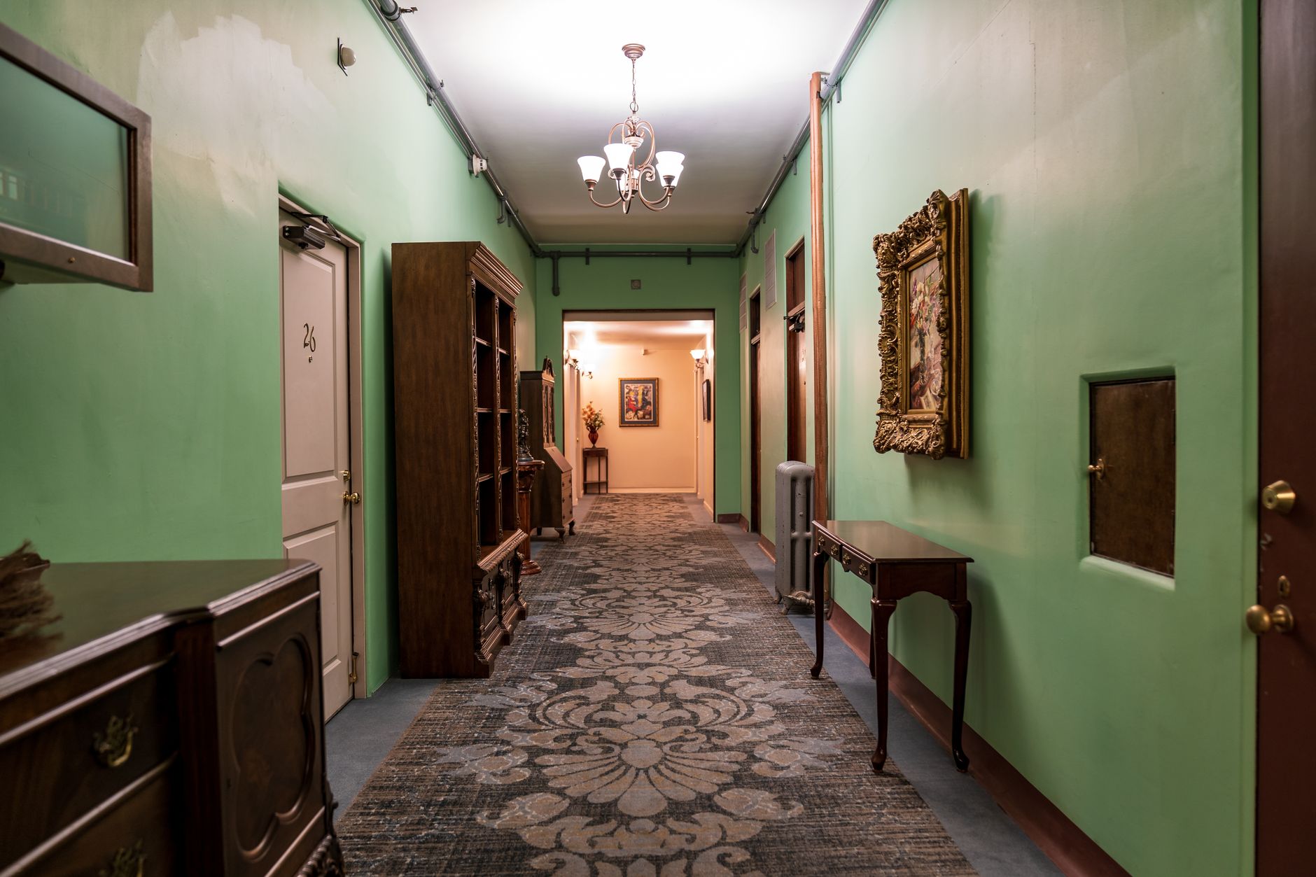 An upstairs hall